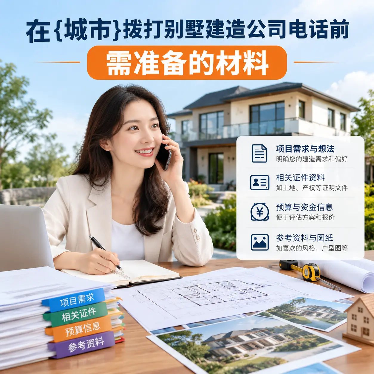在正安拨打别墅建造公司电话前需准备的材料